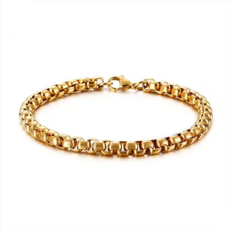 Trendy Products 18k Gold   Copper Special 4mm Chain Bracelets For Men Jewelry Women Wedding Party Couple Gifts 20cm