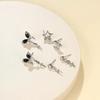New Fashion Goth Black Butterfly Crystal Star Earring Set For Women Girl Vintage Aesthetic Heart Stud Earring Trendy Y2K Jewelry