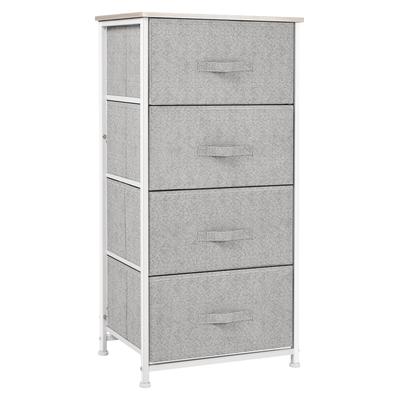 Fabric Chest of Drawers Storage Cabinet 4 Drawers Dim. 45L X 30W X 92H Cm Metal Frame