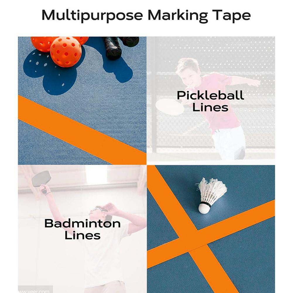 Bandă de Marcaj Exterioară Marcator de Teren Vizibil Rezistent la Intemperii Bandă Multifuncțională Pentru Marcarea Stadionului de Baschet 1 Rulou/2 Role 20m