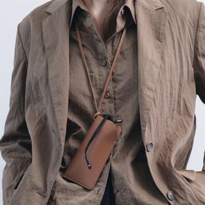 Solid Color Sunglasses Storage Clip Hanging Neck Women Eyeglass Cover Outdoor Glasses Storage Bag