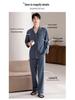 Men's Plus Size Cotton Pajamas Cardigan Set for Spring/Autumn - Long Sleeve, Lightweight, Casual Wear for Home or Out.