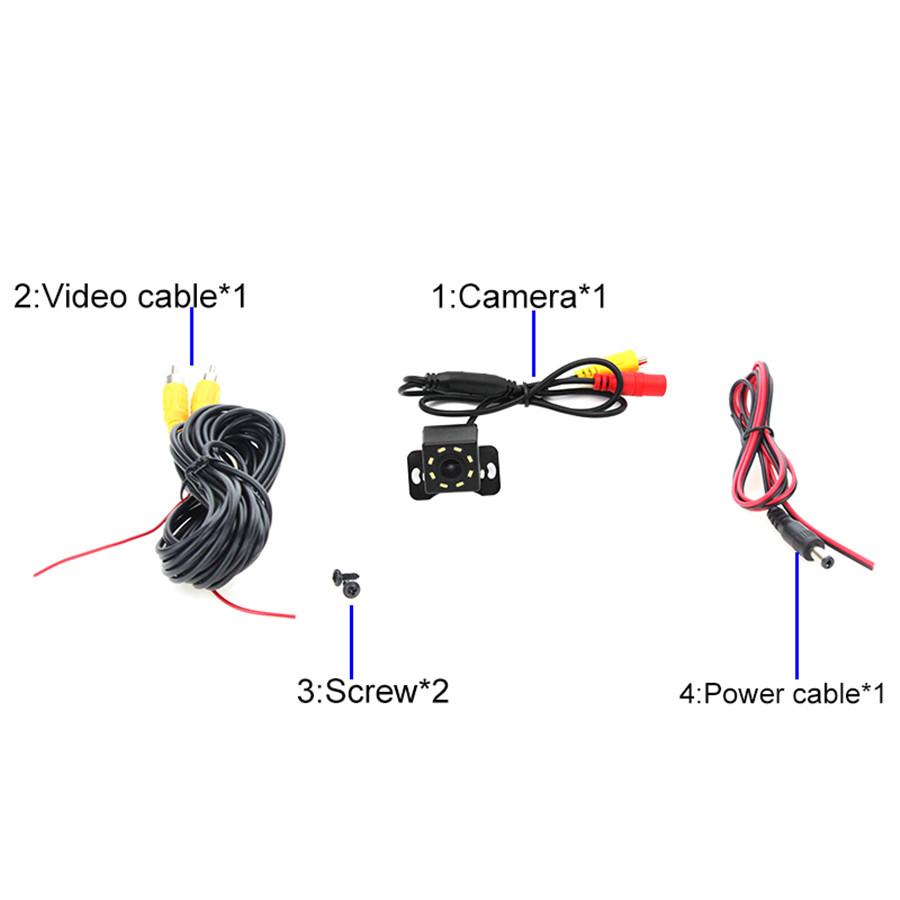 170° HD 8LED Intelligent Dynamic Trajectory Car Rear View Backup Parking Camera