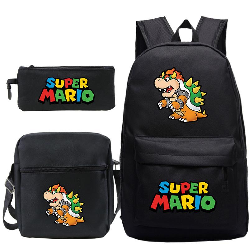 Super Mary Three-Piece Schoolbag, Male And Female Students, Large-Capacity Schoolbag, Shoulder Bag, Pencil Case.