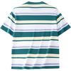 Anta Letter Print Striped Crew Neck Straight Short Sleeve T-Shirt Women Tops Green 162428106-2