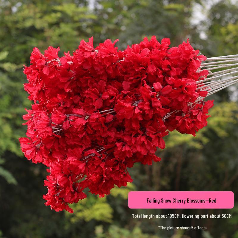 Silk Cherry Blossom Branch Artificial Vine: Floral Decoration for Weddings and Indoor Spaces