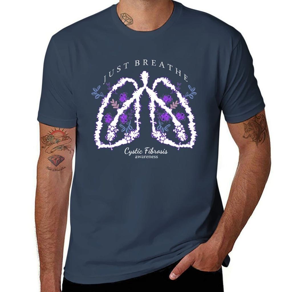 Cystic Fibrosis Awareness White Just Breathe Tshirt Unisex T Shirt Designer Tshirt
