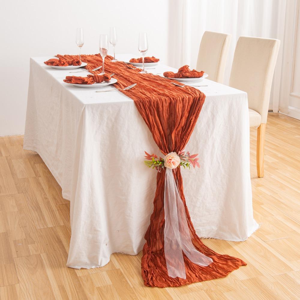 Runner da Tavola in Garza 90x400cm Runner da Tavola in Fibra di Poliestere Decorazione Matrimonio