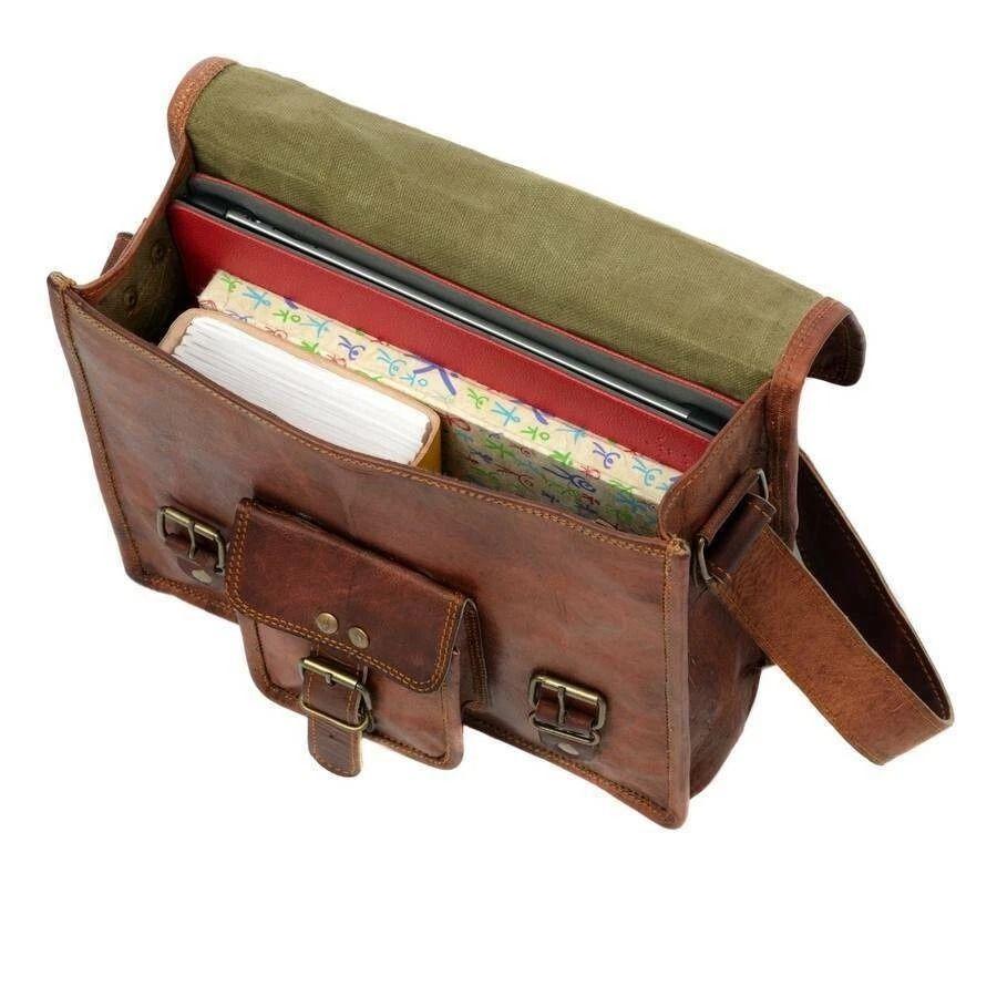 Leather Satchel Messenger Bag Genuine Shoulder'' Handmade Crossbody New