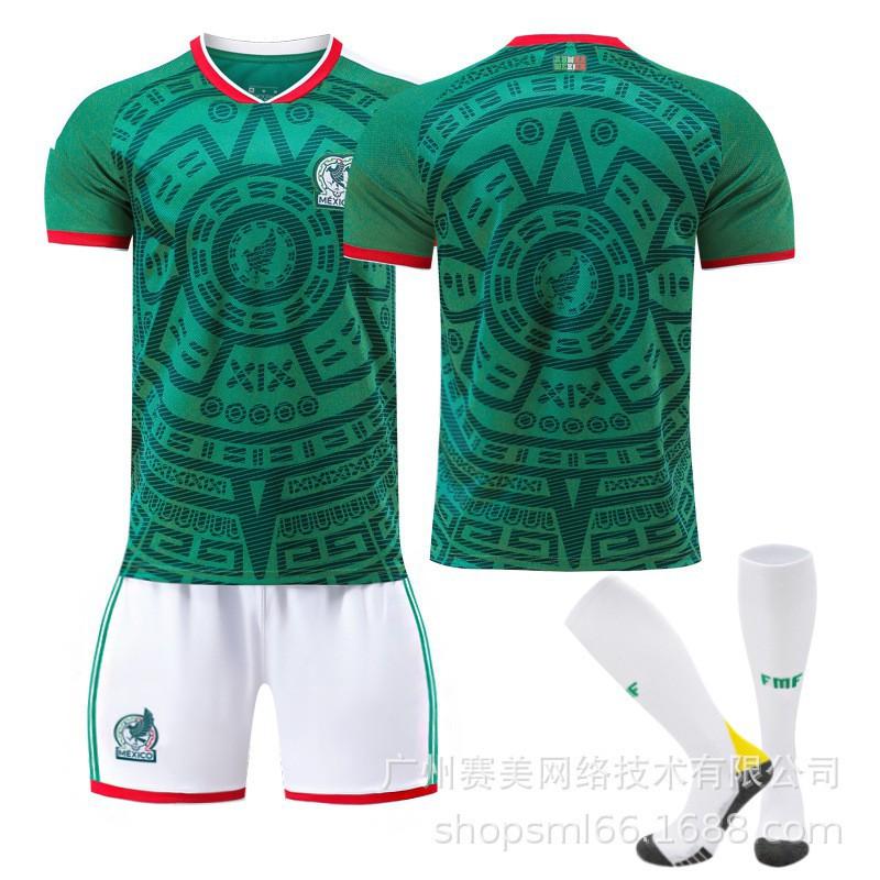 Weltmeisterschaft Mexiko Heim Nr. 9 Raul 11 Jimenez 14 Trikot-Set Kinder-Fußballuniform
