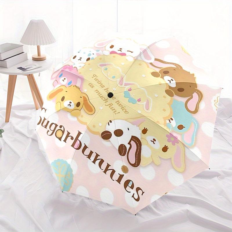 Sugarbunnies, Twins Automatic Open/Close Umbrella-Cute Umbrella with Cute Design, Portable 3-Fold Compact Umbrella for Men & Women, Hallowee