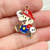 10Pcs Cute Super Mario Bros DIY Keychain Metal Handmade Alloy Anime Game Key Chain Keyring Gift for Fans