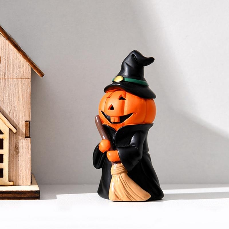 Festives Halloween Resin Pumpkin Figurine Colorful Centerpieces Decoration for Party and Home Display Desktop Accessory