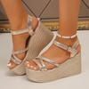 Fashion 2024 Summer Women's Platform Wedges Sandals New Retro Open Toe Women's High Heel Sandals Outdoor Casual Wedges Shoes for Women