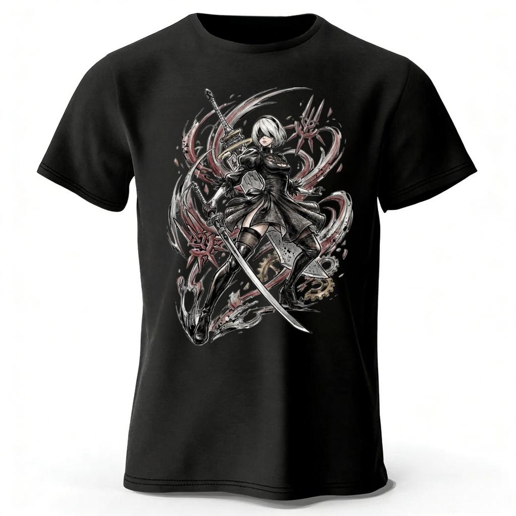 2026 New Neil Mechanical Era 2B Pure Cotton Short Sleeved Mens Summer Fashion Casual Loose Comfortable Plus Size Tshirt Top