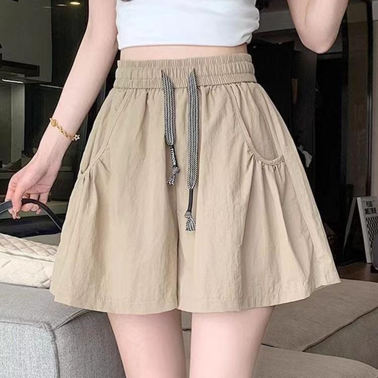 

High Waist Thin Qui Dry Casual Sports shorts Women Summer solid loose Versatile Wide Leg Pants Hot orts Korean sweat pants woman S