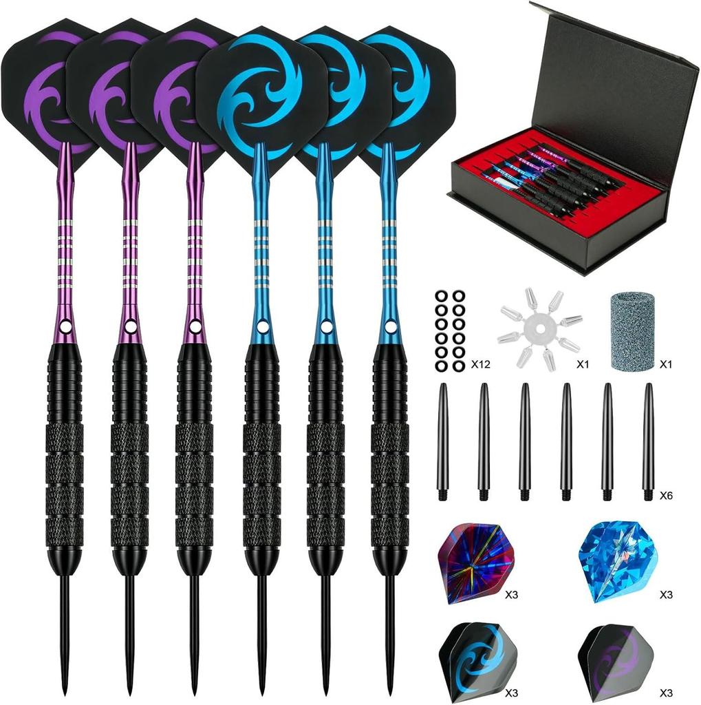 Cross-border Supply Best-selling Ready-to-ship High-end 6-piece Customizable Metal Needle-point Drop-resistant Darts Gift Set