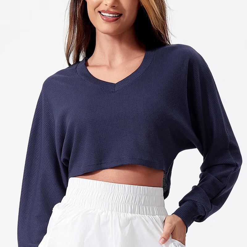 OEING Women s V-Neck Long Sleeve Yoga & Fitness Top M