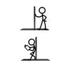 1Pair Stick Figure Metal Bookends Iron Art Desktop Decorative Bookend  School Office Supplies