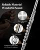 Eastar Flute, Covered Keys, 16 Holes, E Mechanism, Offset, Nickel Plated, with Stand & Professional Case, Beginner Set (Silver) - Perfect for School