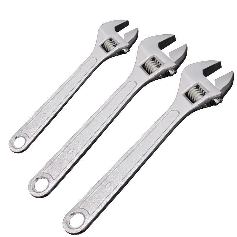 Adjustable Steel Wrench - Movable Jaw, Sizes: 6", 8", 12", 15", 18