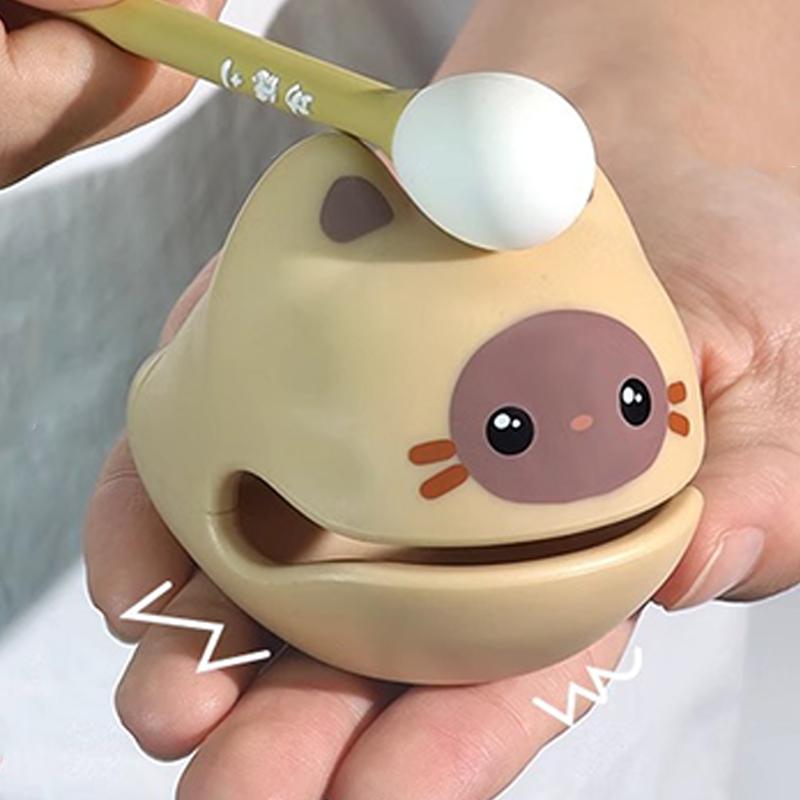 Wooden Fish Sound Percussion Instrument Ornament Lucky Wood Carving Ornament With Mallet Cat Shape Toy Random Blind Box