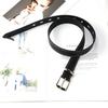 Retro Black Faux Leather Belt Women's Korean Version Minimalist Versatile Student Belt Metal Belt Women's Stock