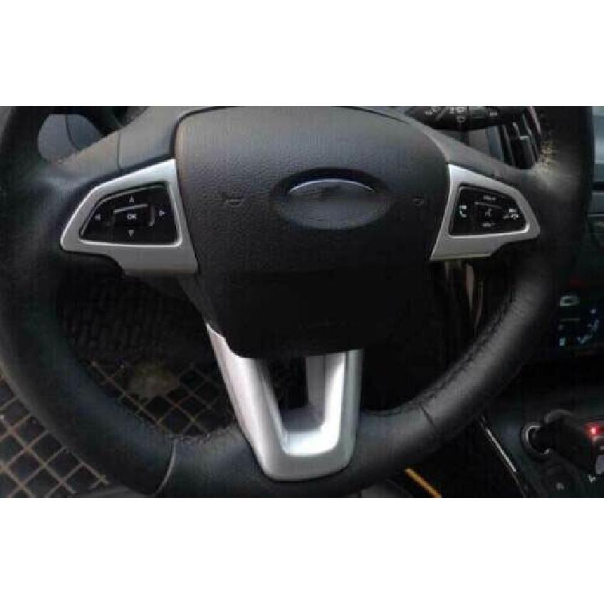 Matte Silver Steering Wheel Button Frame Cover Trim For Ford Focus ST RS 15-2018