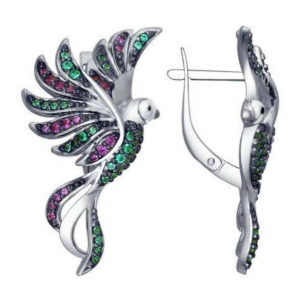 Cute Hummingbird Shape Oil Drop Earrings Popular Ear Jewelry Oil Drop Earrings Women