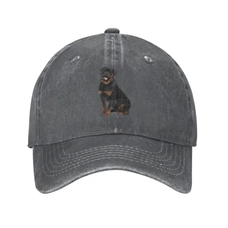 Custom Cotton Rottweiler Dog Baseball Cap Sun Protection Women Men's Adjustable Dad Hat Summer