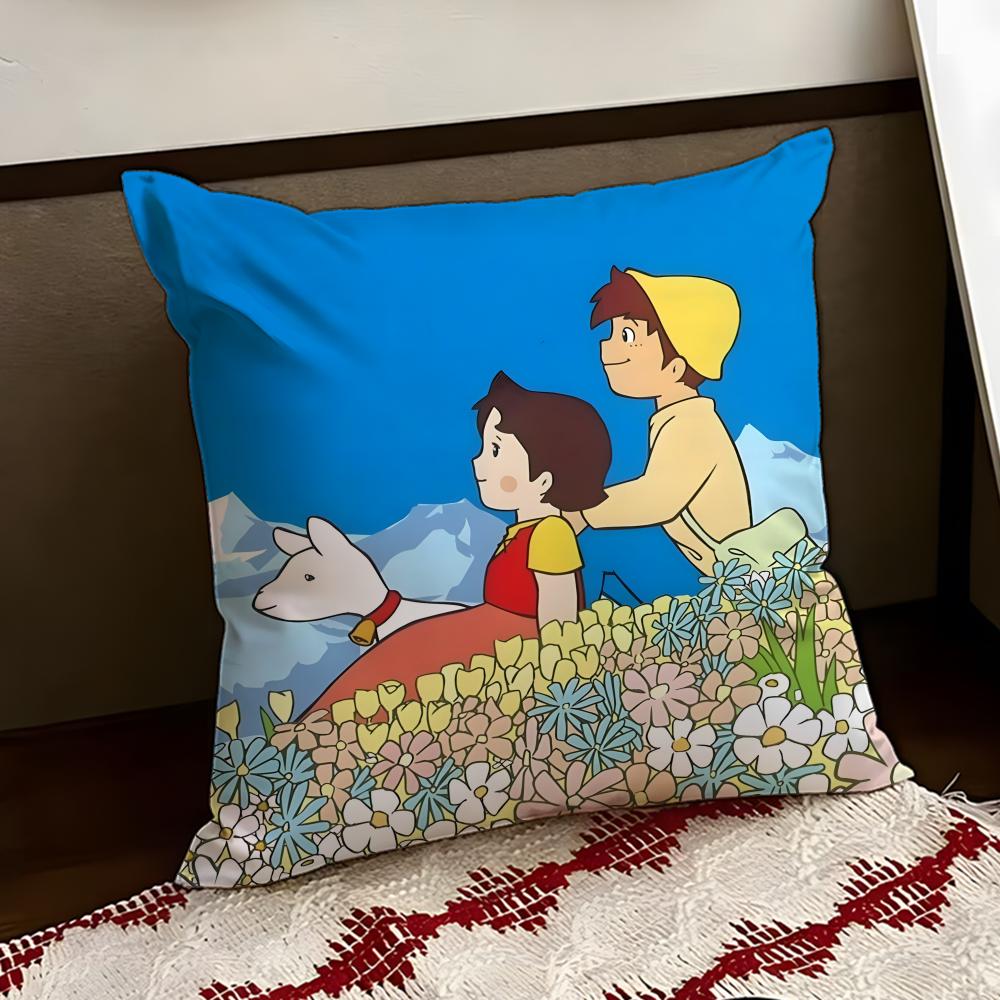 Cute HHeidi Girl of the AAlps Cushion Cover Reversible Soft Durable Pillow Cover Home  Car MultiScene Use for Daily Comfort