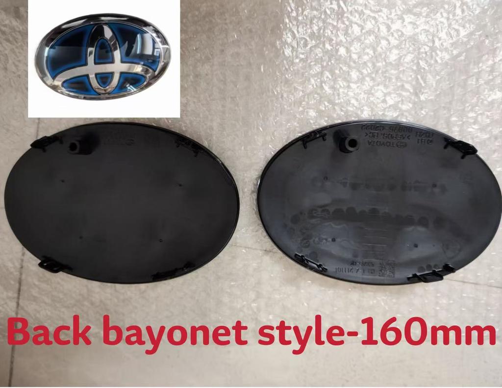 3D crystal Blue car logo modified car logo badges front and rear 160mm for Toyota Highlander Camry RAV4 CHR Avalon Senna hybrid