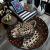 Runder Leoparden-Teppich, Teppich für Wohnzimmer, Schlafzimmer, Sofa, Spielzimmer-Dekor, Rutschfeste Fußmatte