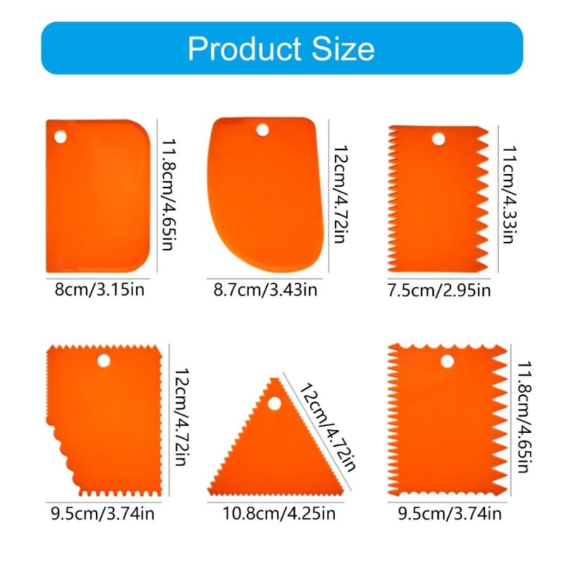 6PCS Plastic Scraper Set Glues Spreader For Smooth Application Of Clay Plaster Adhesive And Craft Materials