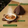 Christmas Tree Trivet Mats Set Heat-Resistant Wood Tripod Pot Holder Stain Resistant Table Protectors for Kitchen Dining