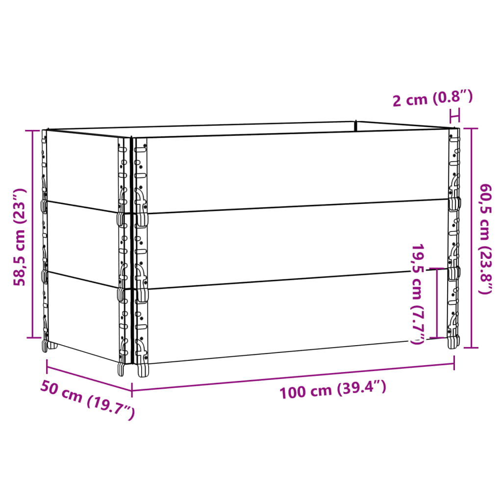 Planting Box Gray 100x50 Cm Solid Pine Wood