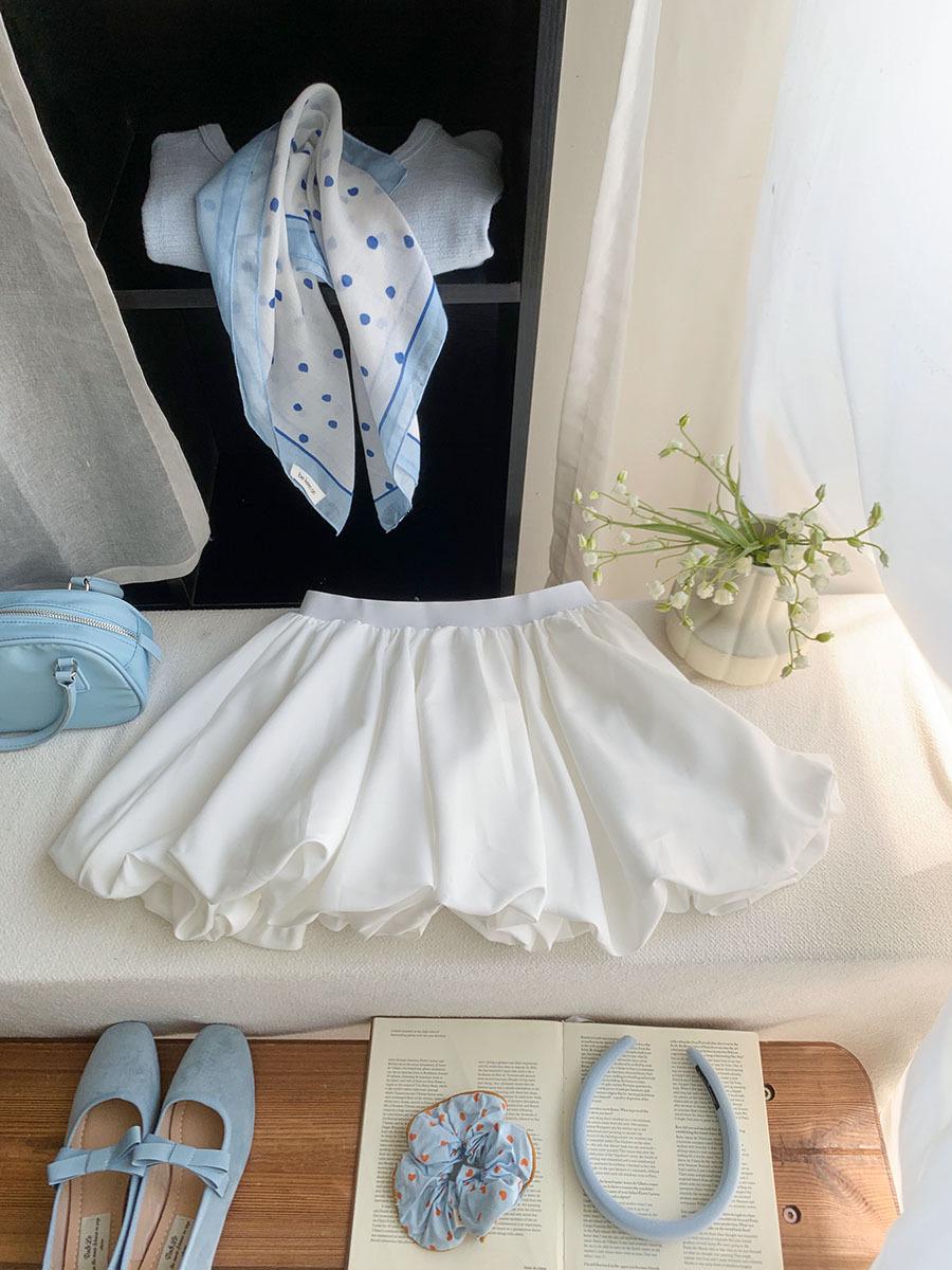 

Petite Women s Black & White Plaid A-Line Short Skirt - Summer Versatile Anti-Exposure Puffy Tulip Skirt 3X Large