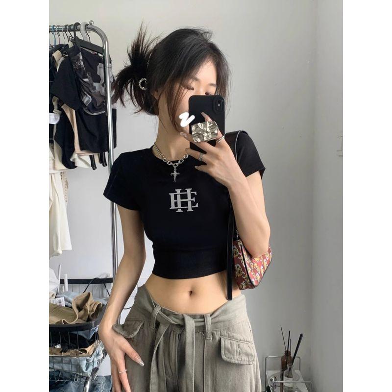 

Hot Fashion Black Wear Tight Short Sleeve T-shirt Black S