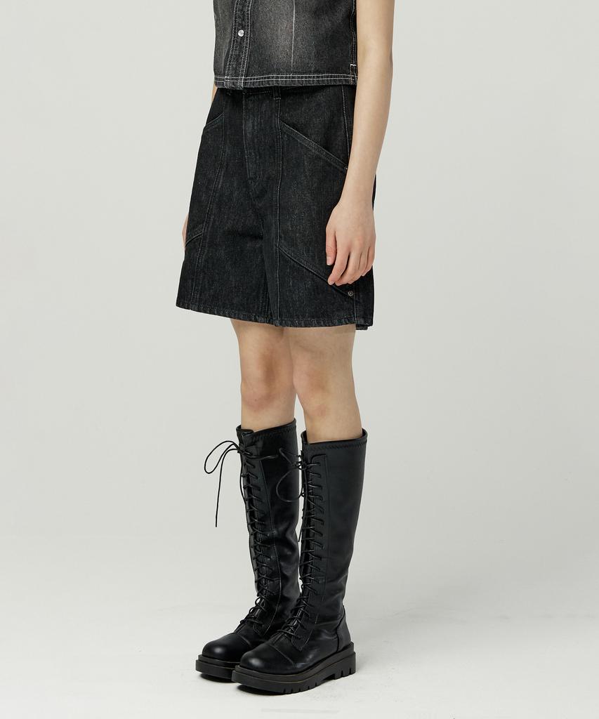 MAGOODGAN Flower 7958 Fatigue Variant Black Bermuda Shorts