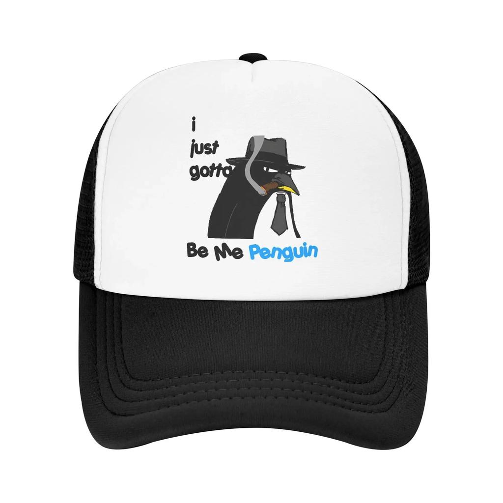 I Just Gotta Be Me Penguin Mesh Golf Hat Caps Outfits for Women Men Adjustable Baseball Cap Mesh-Back Summer Outdoor Caps