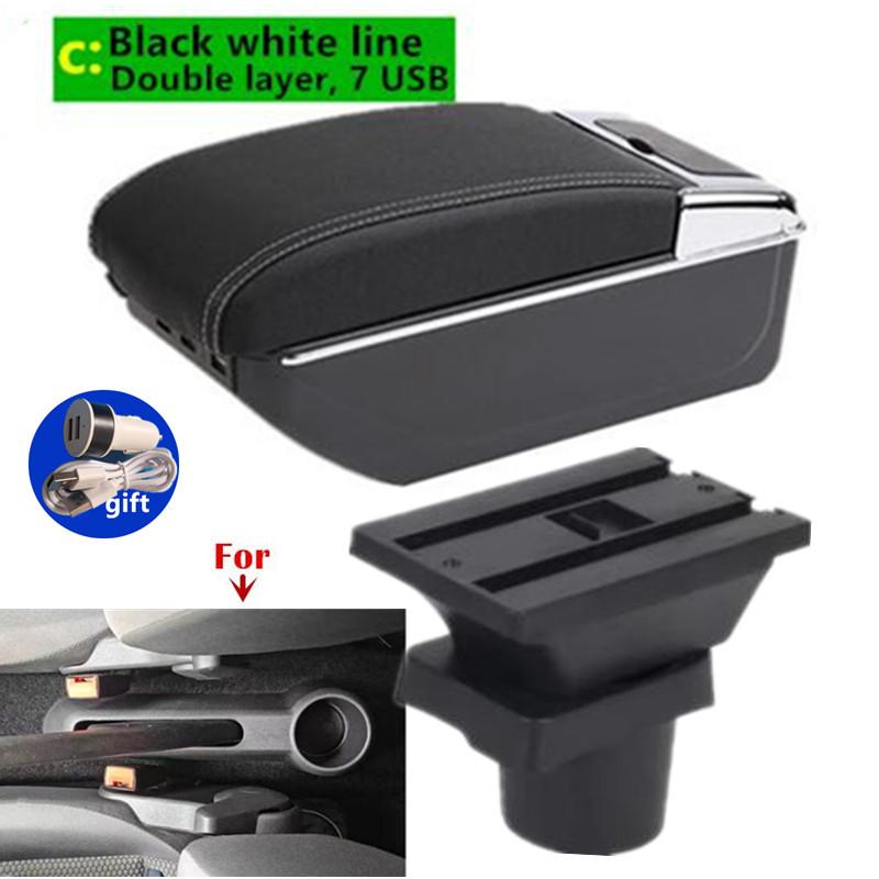 For Volkswagen UP Armrest Box For Skoda Citigo VW UP Seat Mii Car Armrest Storage Box with USB LED Light Retrofit Car Accessorie