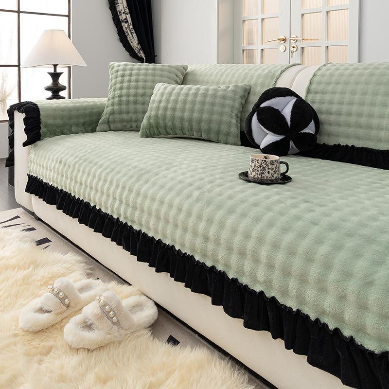 Winter Thickened Plush Sofa Cushion Premium Light Luxury Non-Slip Seat Cushion New Nordic Straight Sofa All-Inclusive Sofa Cover