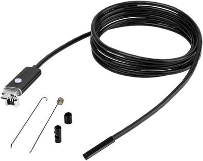 Parishop Waterproof USB Endoscope with LED Snake Camera Black Light, Fiberscope, - (5 Meters)