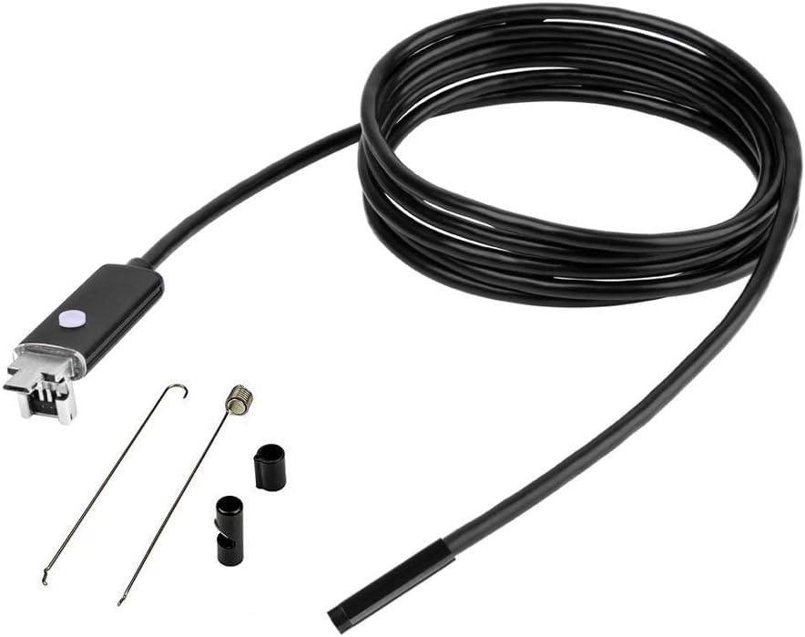

Parishop Waterproof USB Endoscope with LED Snake Camera Black Light, Fiberscope, - (5 meters) чорний