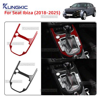 Real Soft Carbon Fiber Sticker For Ibiza 6F 2018 2019 2020 2021 2022 2023 2024 2025 Car Gear Shift Interior Frame Panel