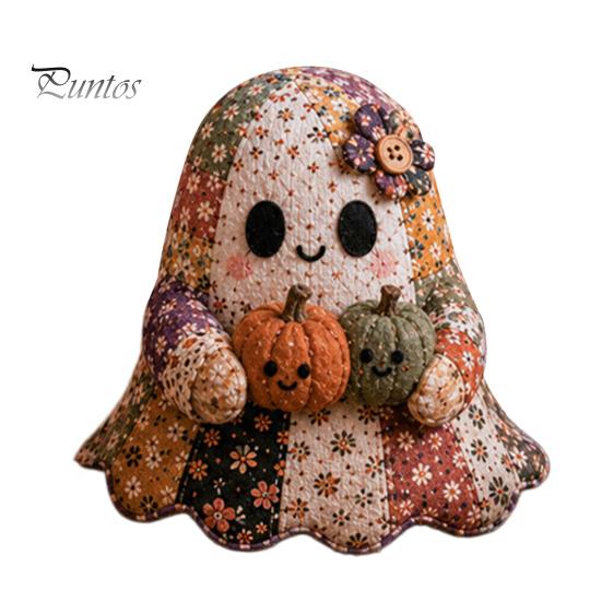 Entspannendes Wochenend-DIY-Aktivität Halloween-Geist Patchwork-Set, Niedliches Puppen-Nähset mit vorgeschnittenen Dekormusterstoffen, Herbstferien-Basteln