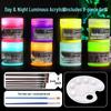 Mali Peinture Acrylique Lumineuse 50ml Glow pour Peinture à la Main Bricolage Graffiti & Vêtements