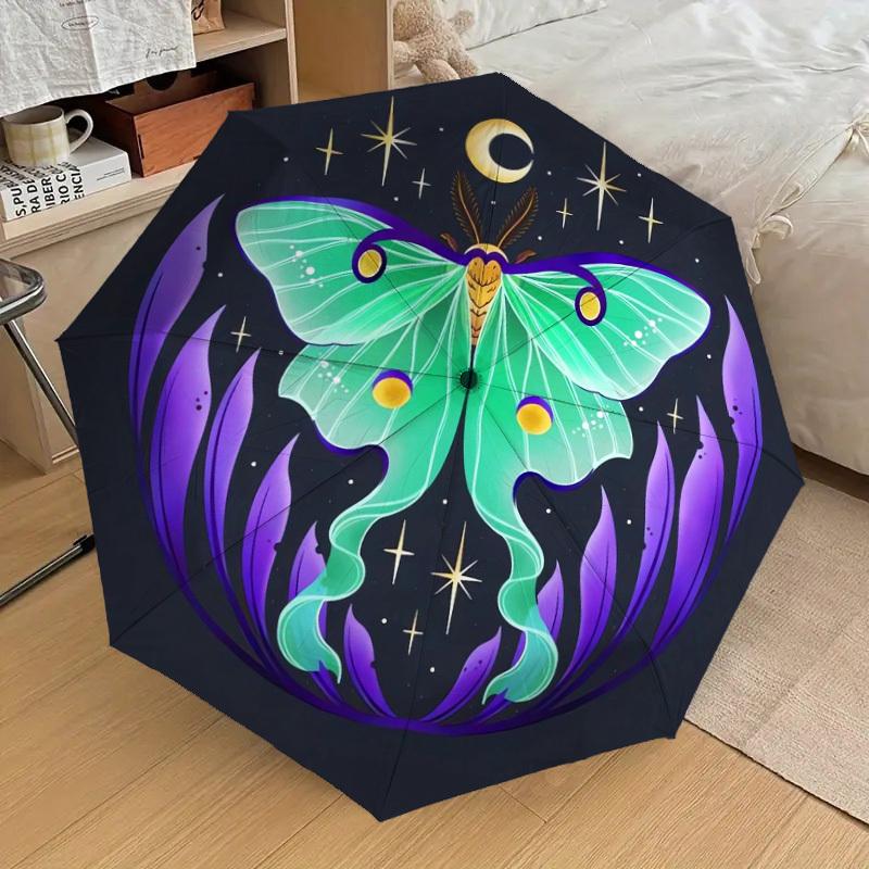 1pc Moonlit Luna Butterfly Umbrella with Plastic Handle,Suitable for All Seasons Home Travel Outdoor UmbrellaDD1525