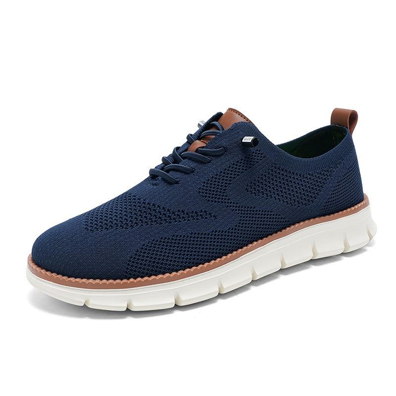 Popular Fashion and Lightweight Running Shoes Lace-up Sports and Leisure Men's Shoes Breathable Fly-woven Loafers Men's Large-size Men's Shoes