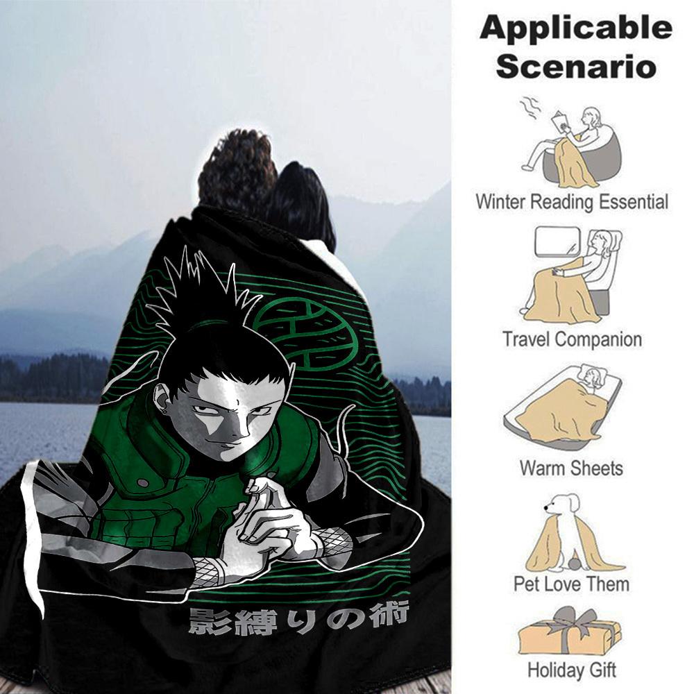 1pc Shikamaru Shadow Binding Technique Soft Flannel All Season Throw for Home, Office, Outdoor UseDurable Comfort Soft Warm Throw for Home